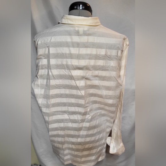 Gap White Striped Sheer Long Sleeve Top Shirt Button Down Size Large Womens - Picture 4 of 8